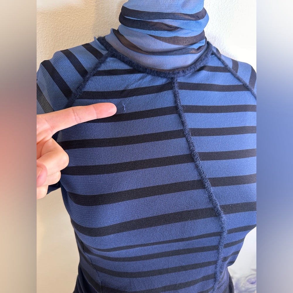 Jean Paul Gaultier 3d Collar Short Dress in Black, Navy, & Light Blue - Picture 8 of 9